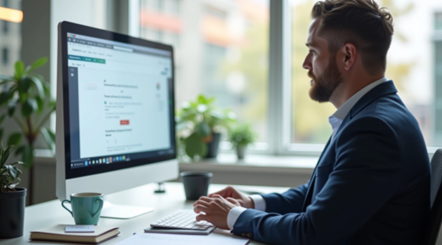 Content strategist reviewing topic clusters on desktop