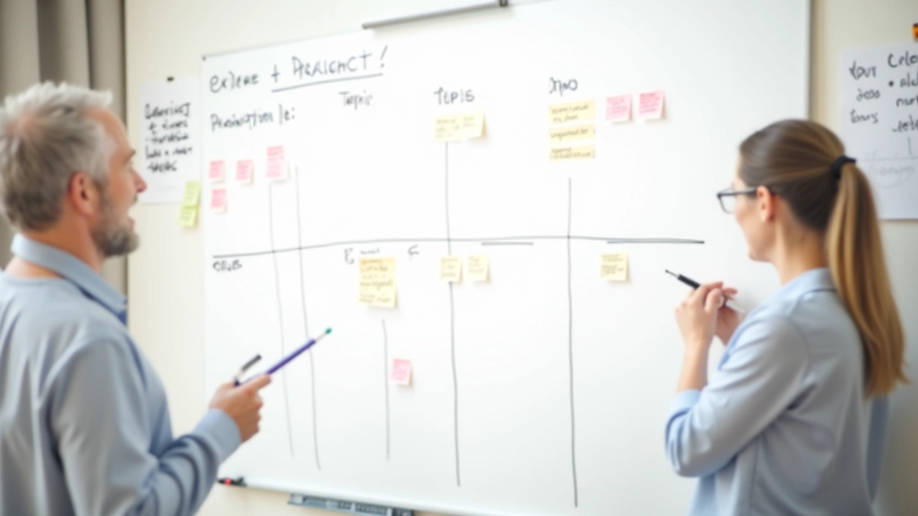 Prioritization matrix showing content topics mapped by search volume and content gap, color-coded by priority level